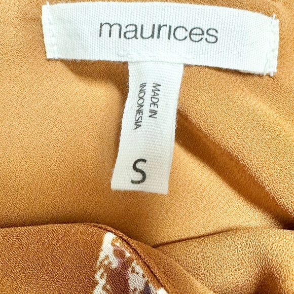 Maurices Women's Mustard yellow Floral Print Sleeveless V-Neck Tank Top Size S - Picture 5 of 6